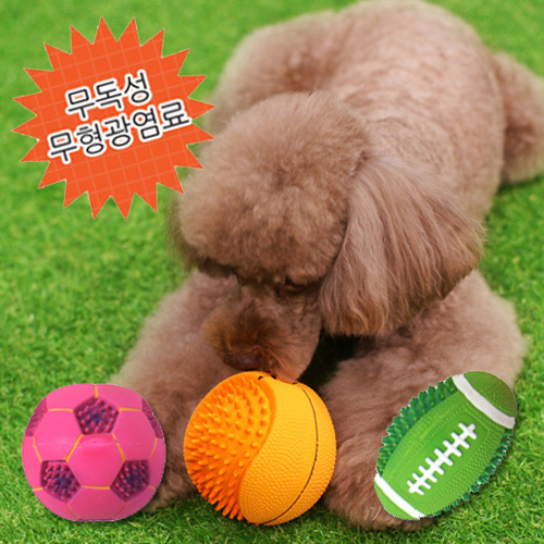 강아지 장난감 패리스독 무형광 염료 스포츠볼 라텍스 토이(디자인 임의 배송)